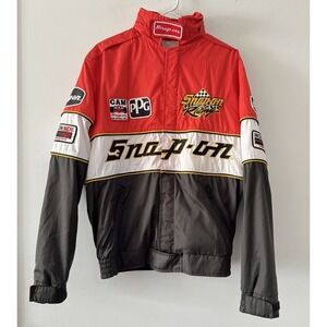 VTG Snap-On Racing Bomber Jacket Molson Indy 92 Logo Badges Embroidered NASCAR M